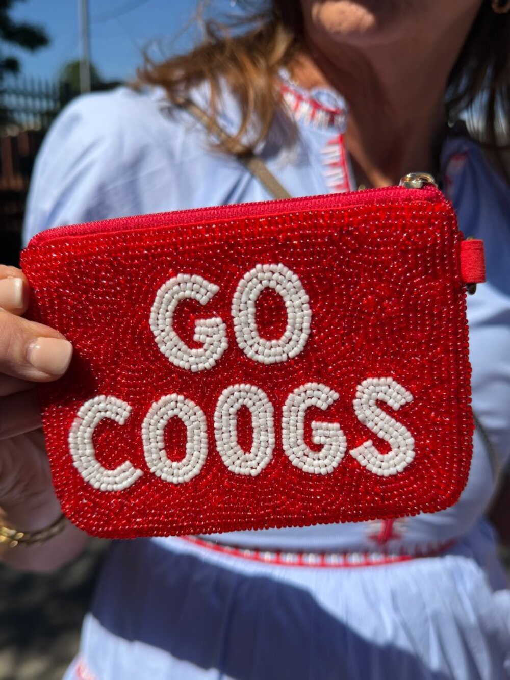 University Of Houston Beaded Coin Purse | Go Coogs Beaded Coin Purse